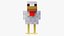 Minecraft Chicken Rigged 3D Model Game Ready 4K PBR