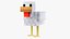 Minecraft Chicken Rigged 3D Model Game Ready 4K PBR