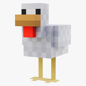 Minecraft Chicken Rigged 3D Model Game Ready 4K PBR 3D model