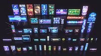 Cyberpunk Billboards Signs V1