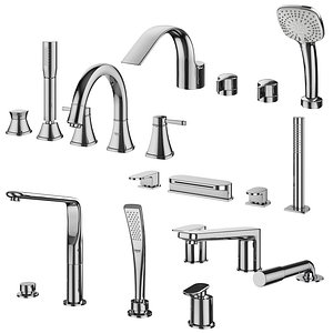 3D Mortise mixers for bathtubs Ravak and Grohe and Ideal standard set 132