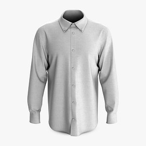 Male Shirt Classic Placket Button Down No Back Pleats Long Sleve Single Button Square Cuffs