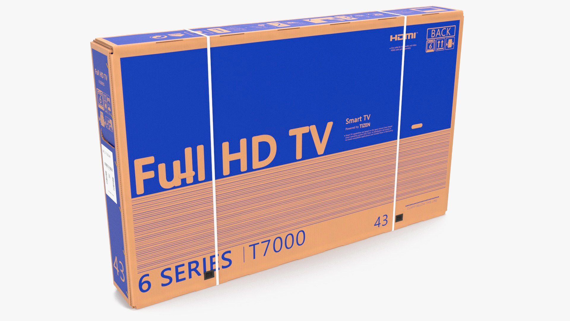 43 Inch Cardboard Television Box 3D model preview