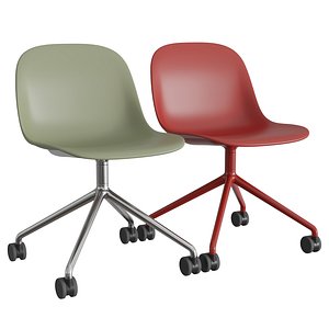 Fiber Side Chair Swivel W.Castors