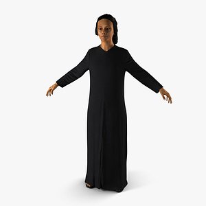 arabian woman black abaya 3d max