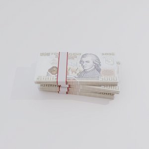 5000 Austrian Schilling Currency 3D model