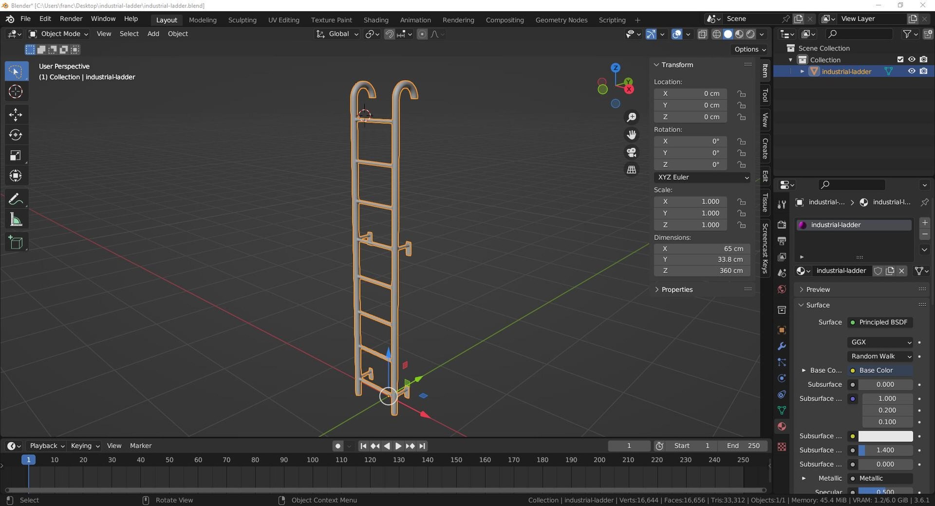 Industrial Ladder 3D - TurboSquid 2149219