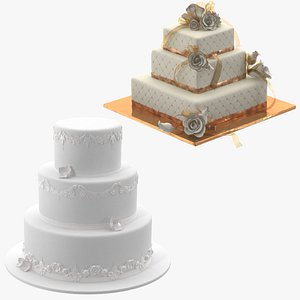 3d square wedding cakes