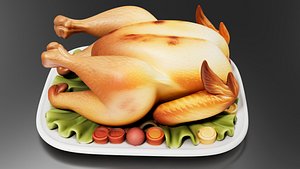 FoodTraditional - Home FoodsRoast Chicken 3D model