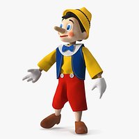 Pinocchio Wooden Doll Toy Rigged