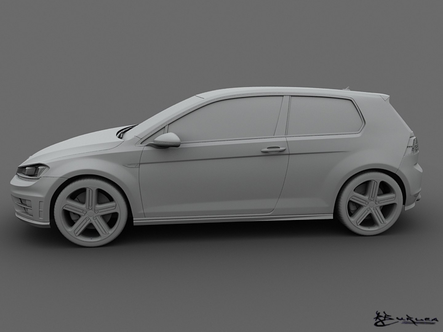 3d Model Volkswagen Golf R 3