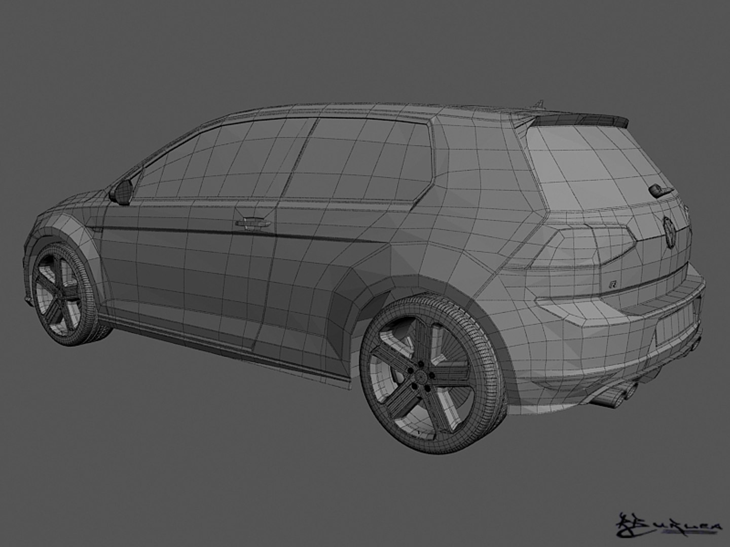 3d Model Volkswagen Golf R 3