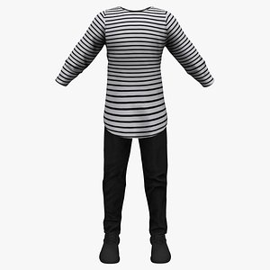 3D Men Hip Hop Style Striped Tshirt Pants Casual Sports Shoes