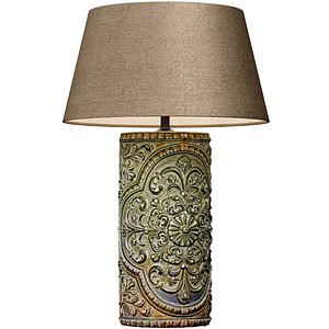 3D Green Copper Arabic Oriental Nightstand bedside Metal Table Lamp 3D model