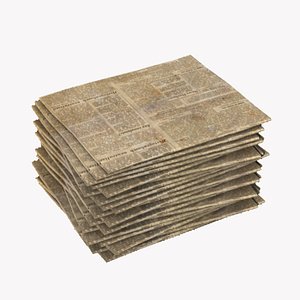 3D newspaper stack grungy model