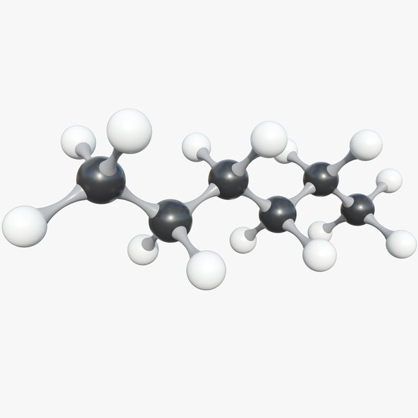 3D Hexane Molecule With PBR 4K 8K model