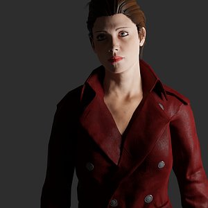 rigged female character 3D model