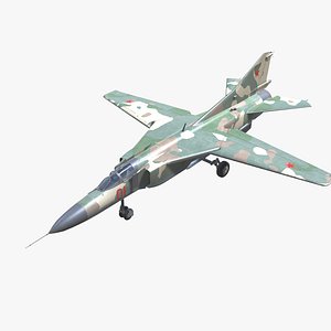 MIG-23 Flogger Jet Fighter Aircraft Low-poly