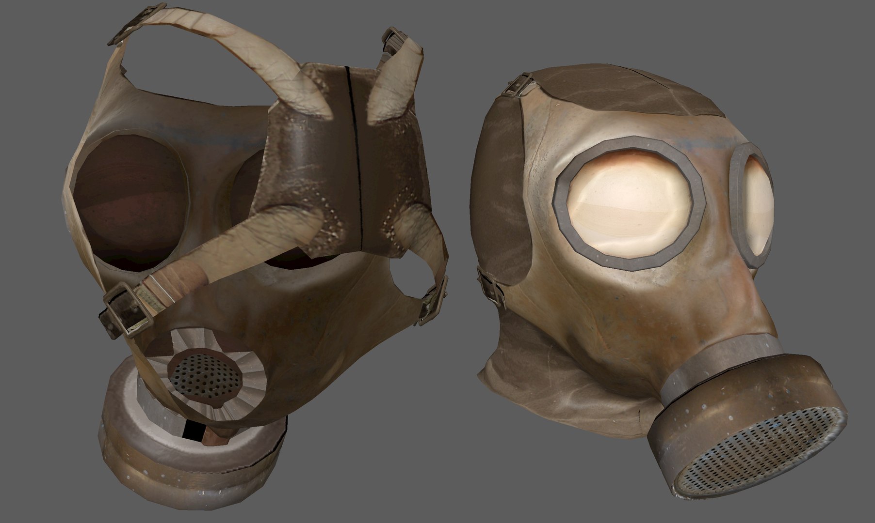 3D Gas Mask Low-poly Model - TurboSquid 2046648