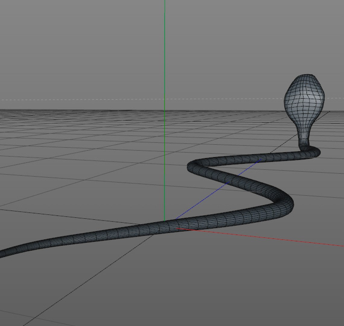 Cobra 3d modeling. How to make a low poly snake using Extrude + Curve  (Autodesk Maya tutorial) 