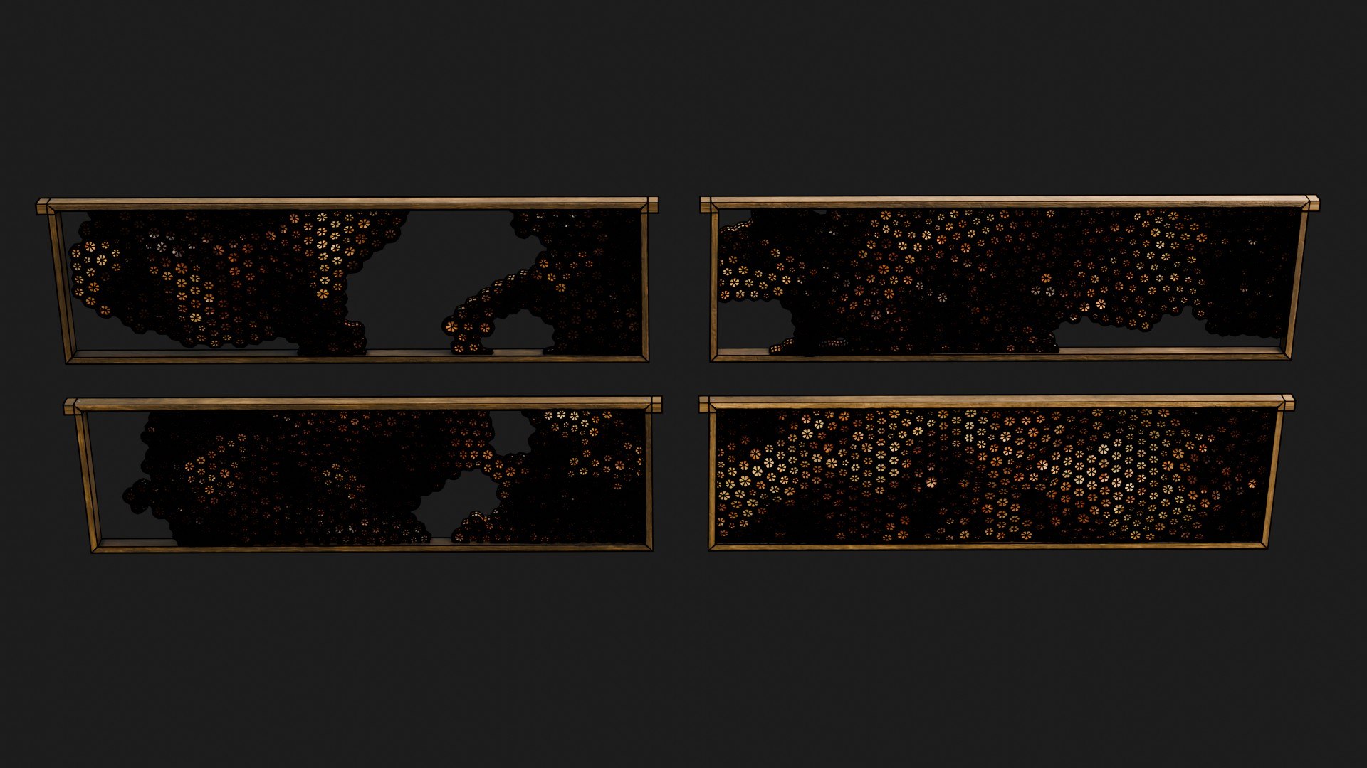 3D Honeycomb Frames model https://p.turbosquid.com/ts-thumb/MO/qaD9C7/n9/preview0003/jpg/1738898269/1920x1080/fit_q87/e35fe05921268d0f9b1d25f213430732759bf998/preview0003.jpg