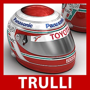 jarno trulli f1 helmet 3d model