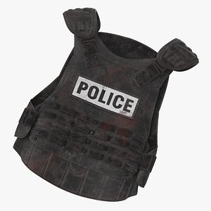 bloody police riot gear 3d model