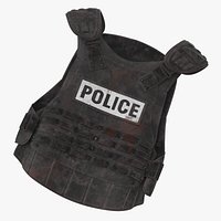 Bloody Police Riot Gear - Bulletproof Vest Laying