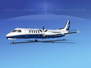 cockpit saab 2000 3D model