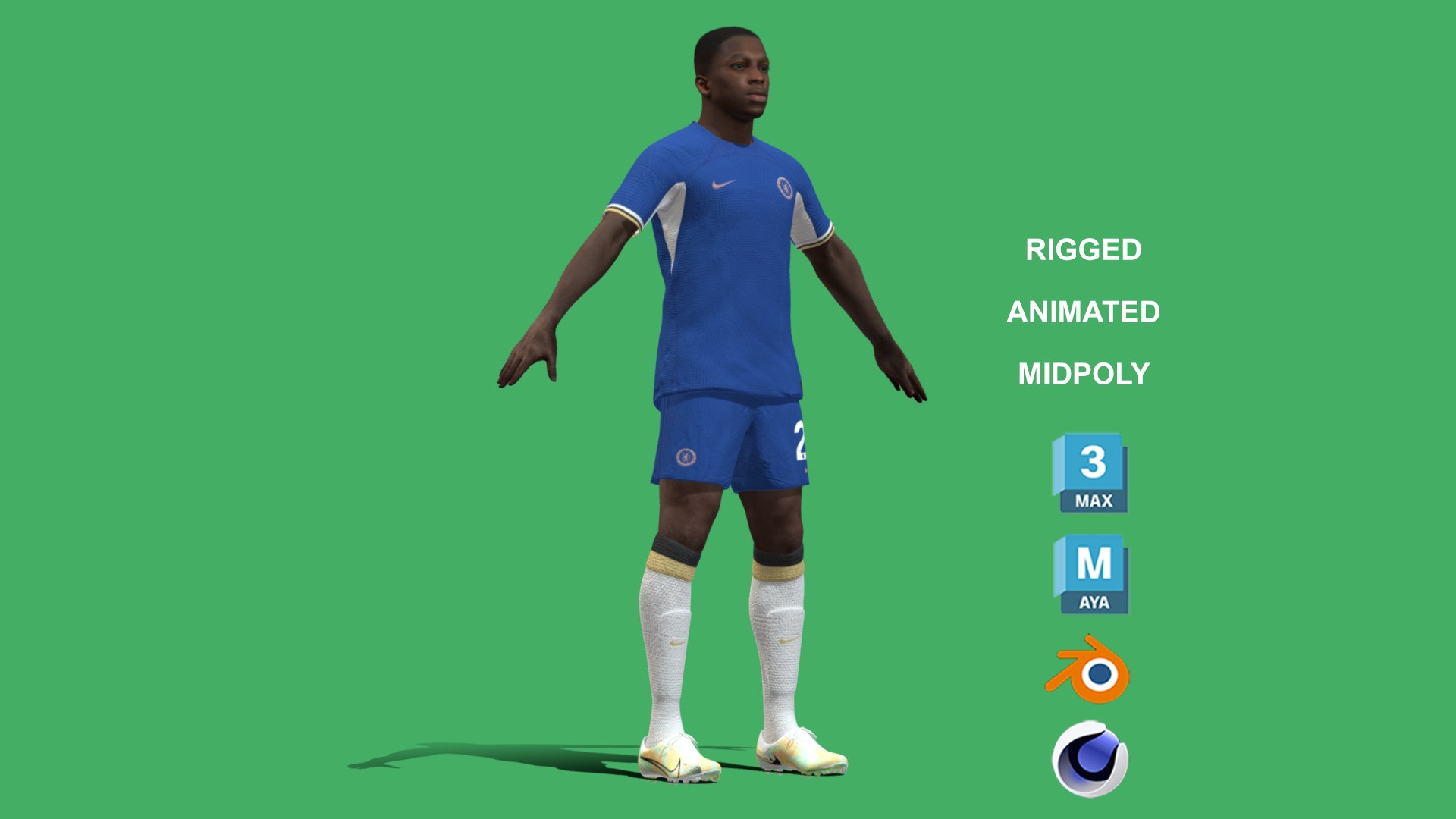 3D Chelsea Squad Season 2023-2024 Part 1 11 Players Model - TurboSquid ...