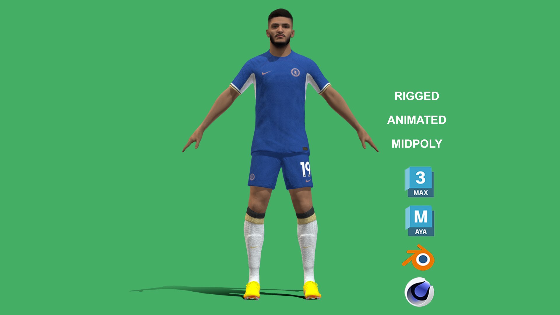 3D Chelsea Squad Season 2023-2024 Part 1 11 Players Model - TurboSquid ...