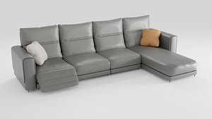 leather sofa in Italian style 3D model