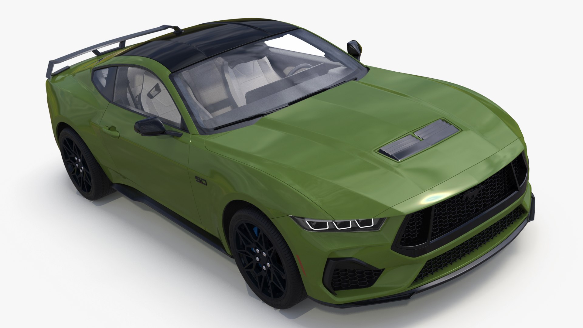 Ford Mustang 2024 Green 3D model preview