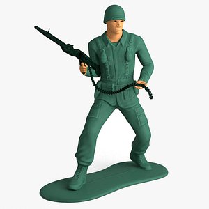 Miniature Toy Soldier with Machine Gun model