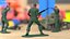 Soldat miniature avec mitrailleuse