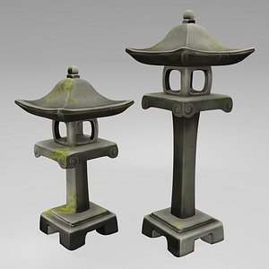 3D japanese stone lantern model