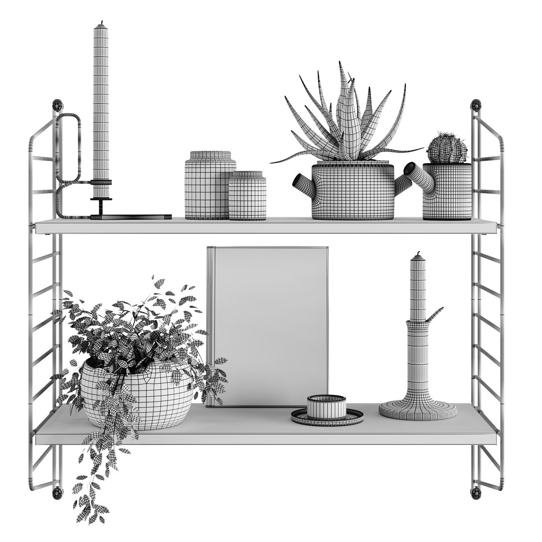 String Decorative Shelf 02 Model - TurboSquid 2246470
