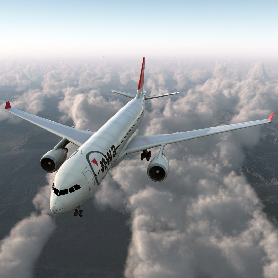 Jet Airliner Airbus A330-200 Northwest Airlines 3D Model 3D model preview