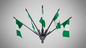 Wall Mount Flags 5 Of Nigeria 3D model