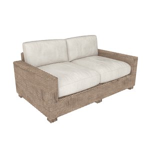 Wickerwork rattan sofa