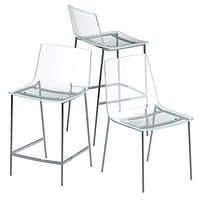 CB2 Chiaro Clear Acrylic Chair and Stool