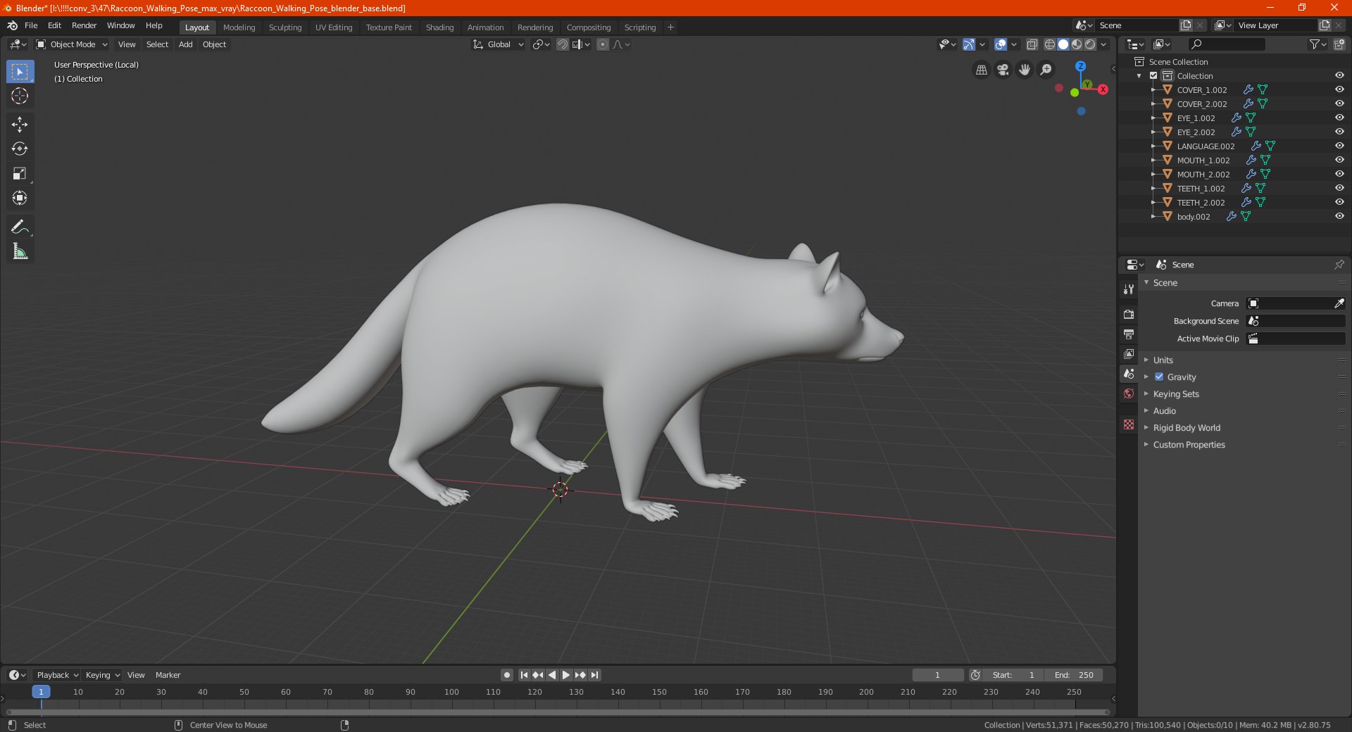 Raccoon Walking Pose Model - TurboSquid 1872964