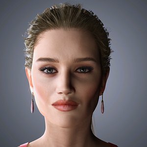 Rosie Huntington Character 3D Model Low-poly 3D