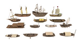 Ancient Chinese Wooden Boats Collection