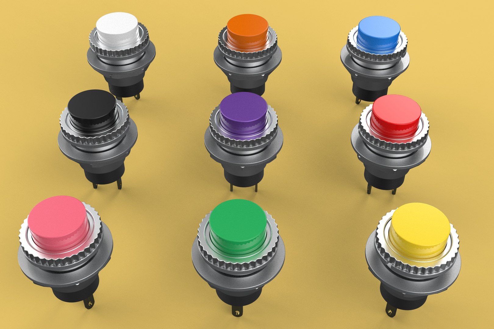3D SET COLORFUL PUSH BUTTON MOMENTARY SELF RESET PRESS SWITCH SMALL ...