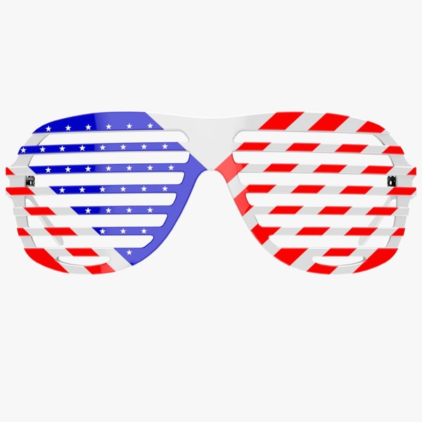 3D Shutter Shades Sunglasses with USA Flag print - Game Asset model