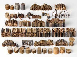 Rustic Firewood and Log Mega Collection model