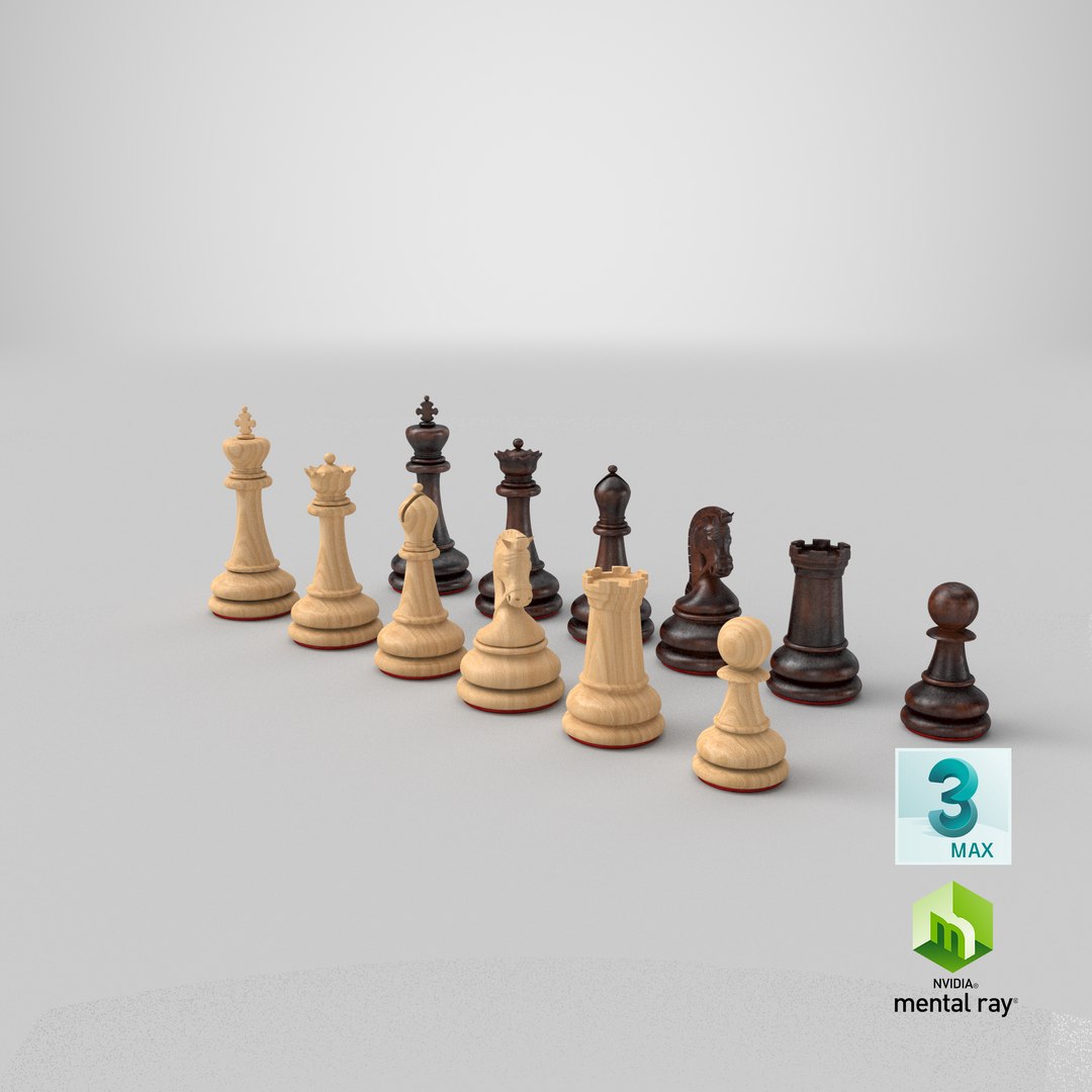 Chess Pieces Wood Model - TurboSquid 1673416