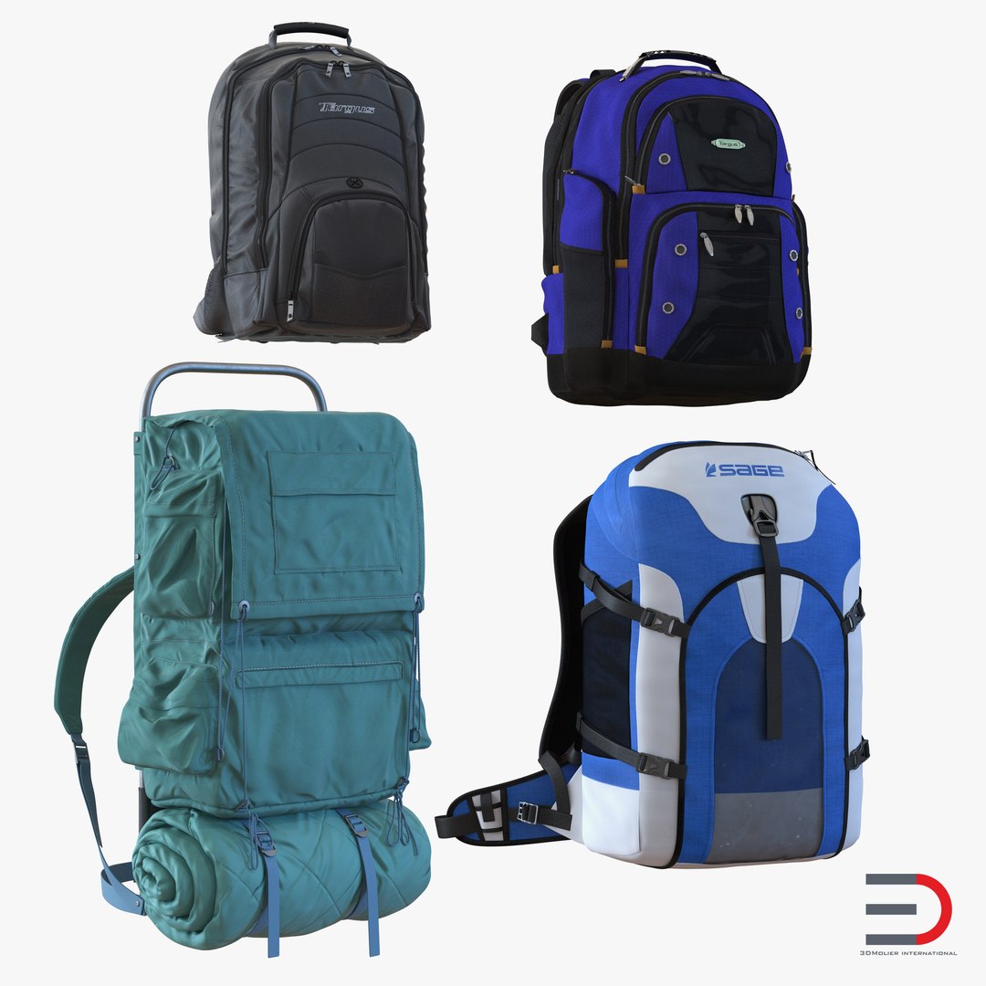 Backpacks Collection 4 3D model preview