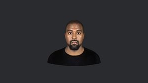 Kanye West 2- Realistic bust head ready 3d Model
